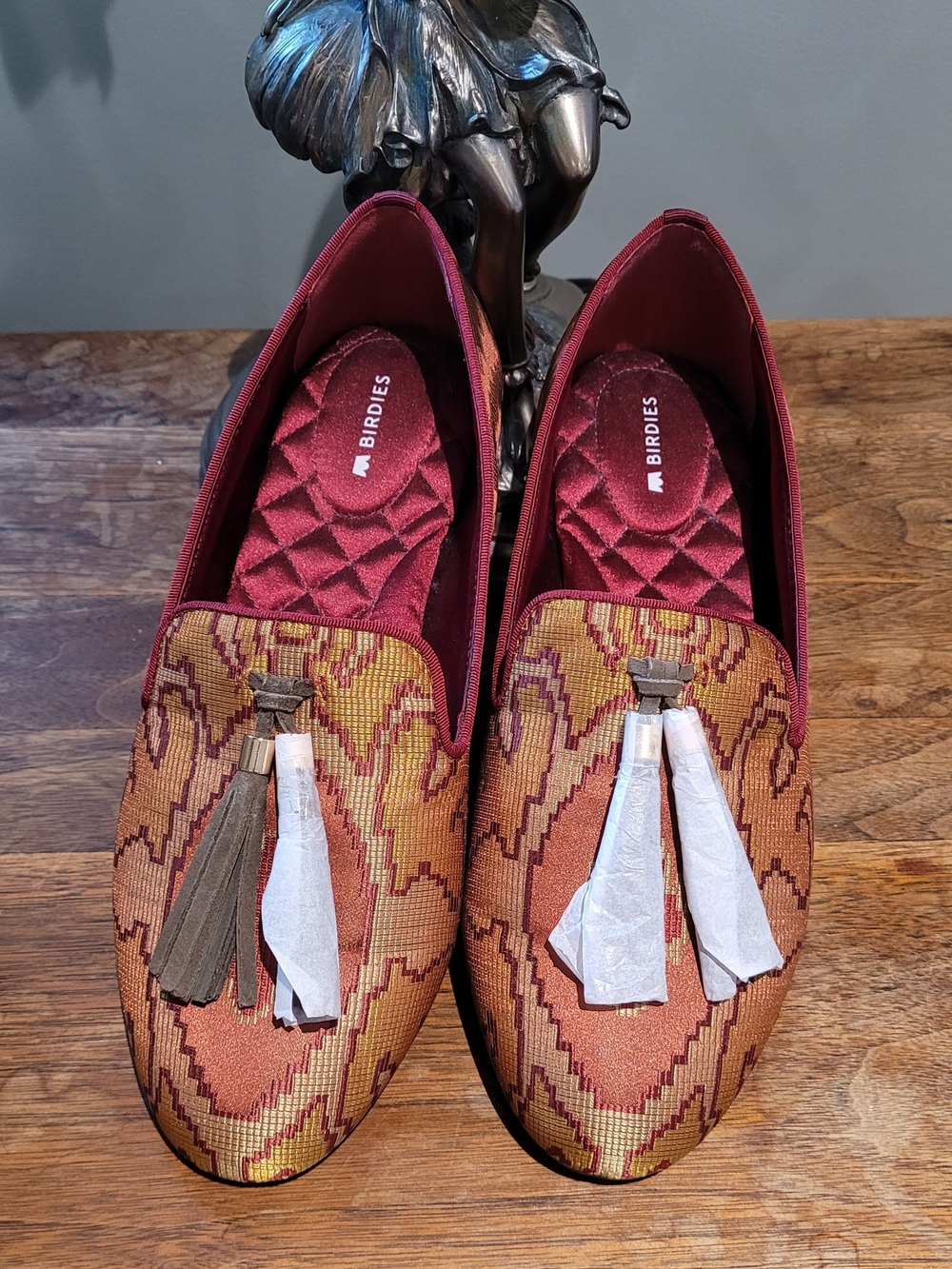 Birdies The Starling Indie Flat Loafer Smoking Slipper In Jacquard Tapestry
